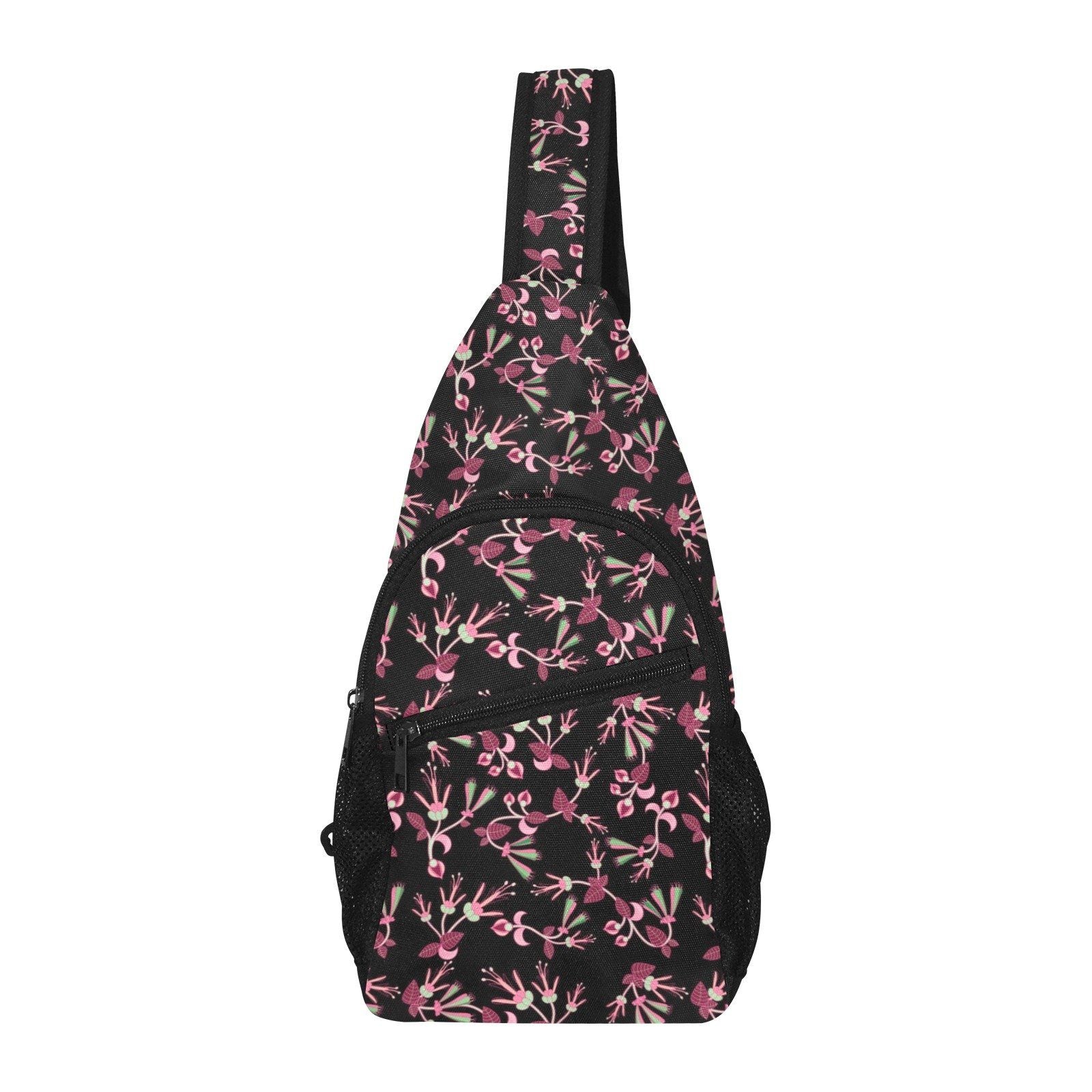 Floral Green Black All Over Print Chest Bag (Model 1719) All Over Print Chest Bag (1719) e-joyer 