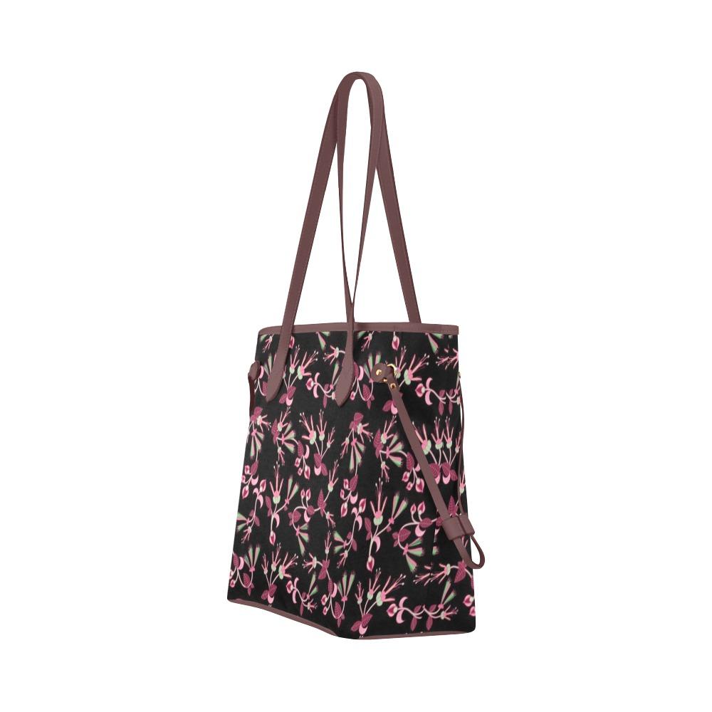 Floral Green Black Clover Canvas Tote Bag (Model 1661) Clover Canvas Tote Bag (1661) e-joyer 