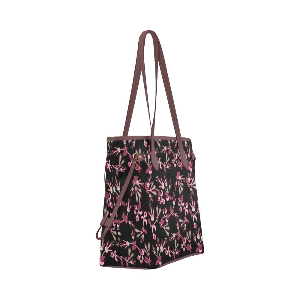 Floral Green Black Clover Canvas Tote Bag (Model 1661) Clover Canvas Tote Bag (1661) e-joyer 