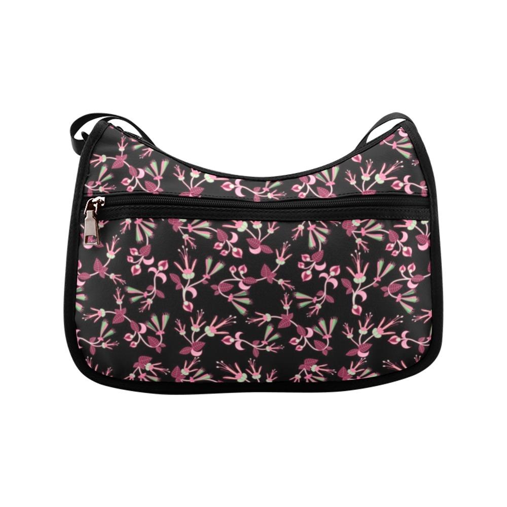 Floral Green Black Crossbody Bags (Model 1616) Crossbody Bags (1616) e-joyer 