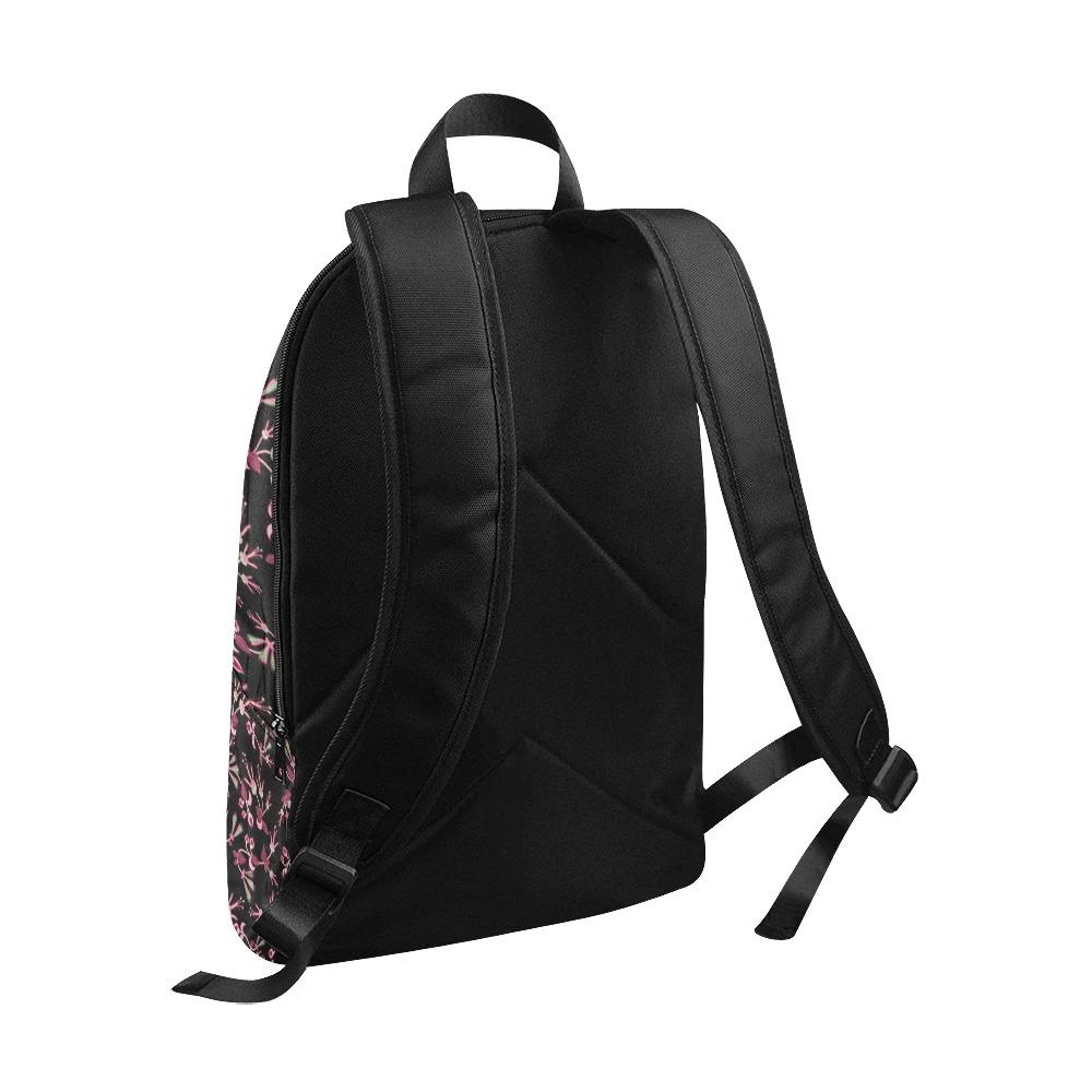 Floral Green Black Fabric Backpack for Adult (Model 1659) Casual Backpack for Adult (1659) e-joyer 
