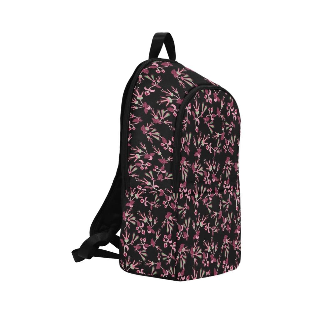 Floral Green Black Fabric Backpack for Adult (Model 1659) Casual Backpack for Adult (1659) e-joyer 