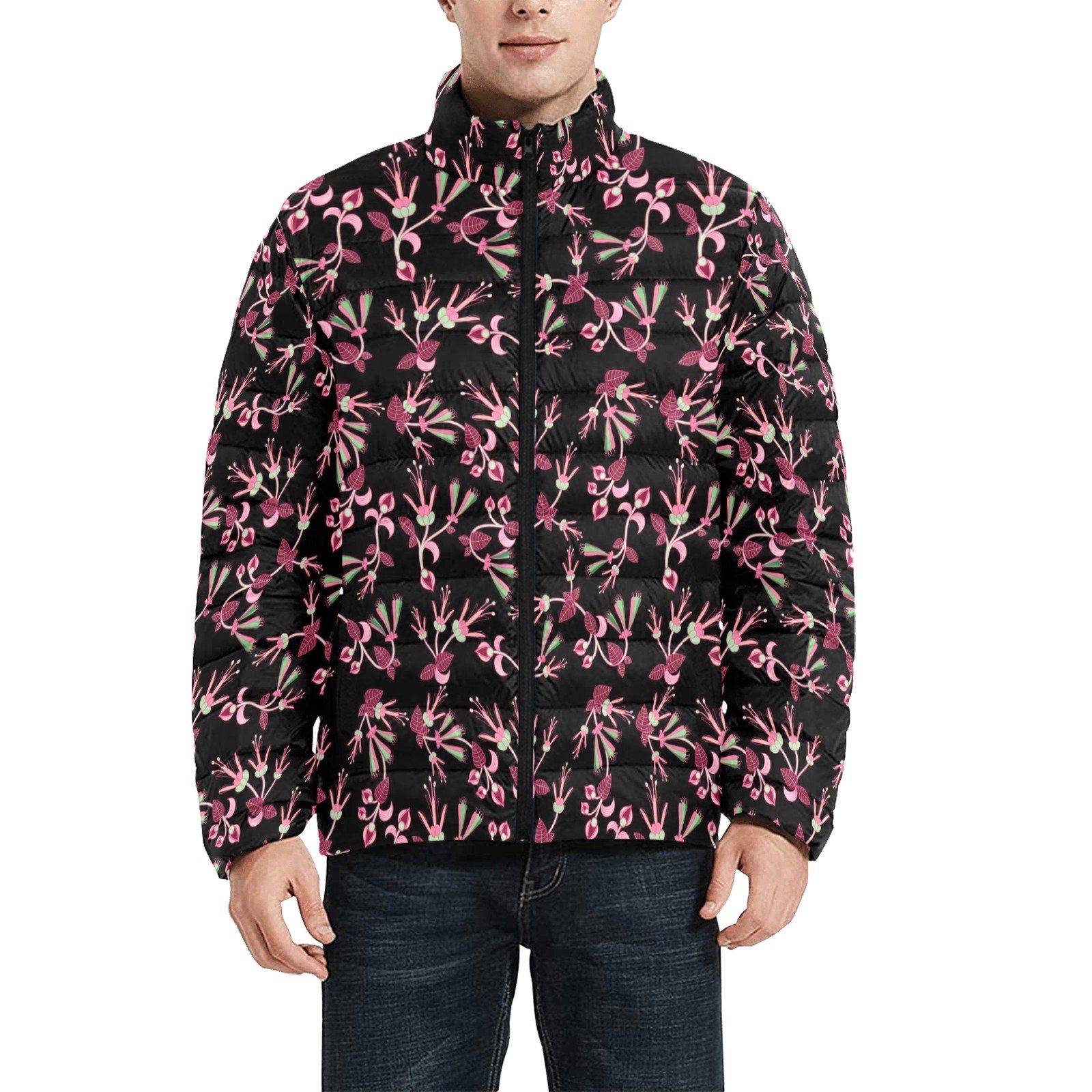 Floral puffer jacket mens best sale