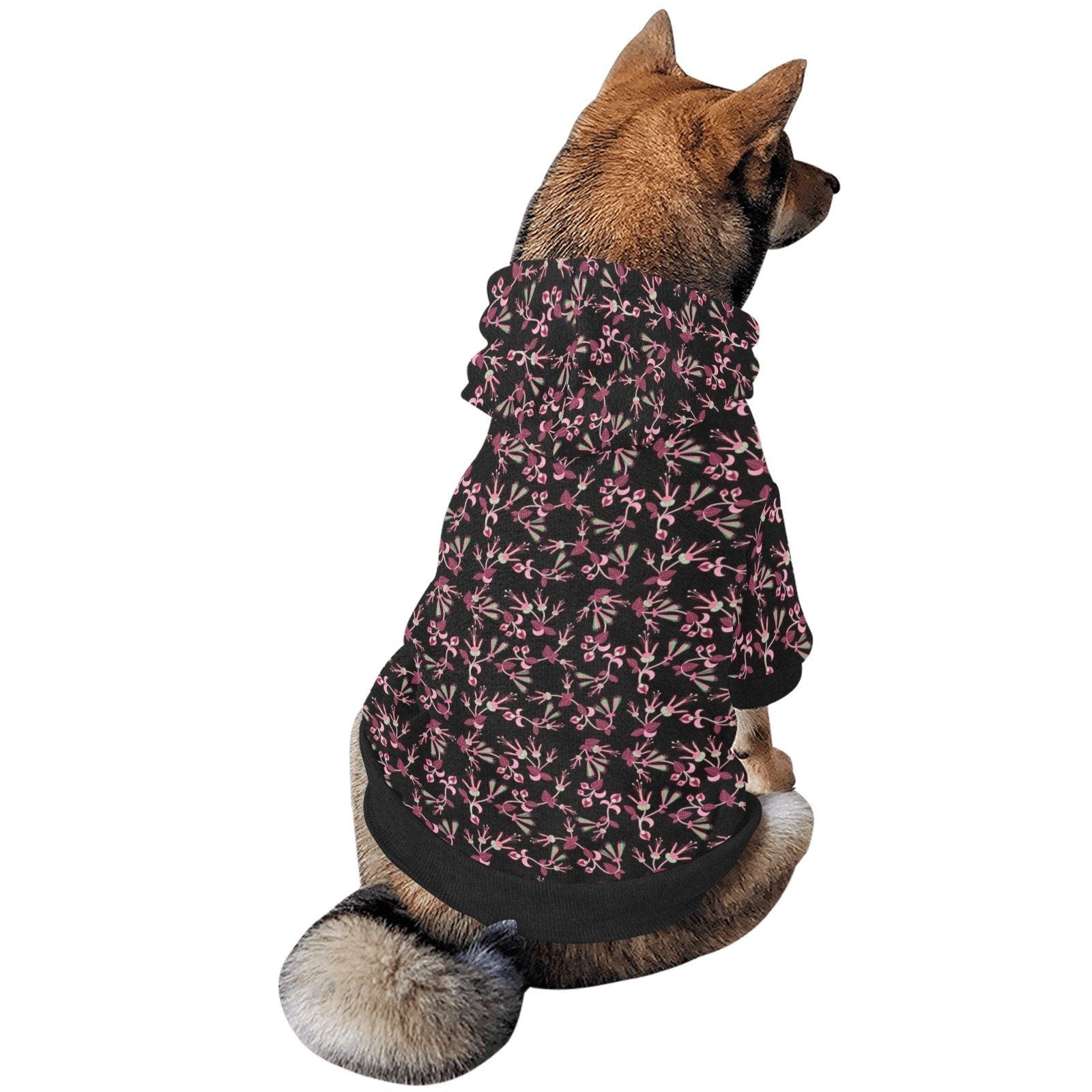 Floral Green Black Pet Dog Hoodie Pet Dog Hoodie e-joyer 