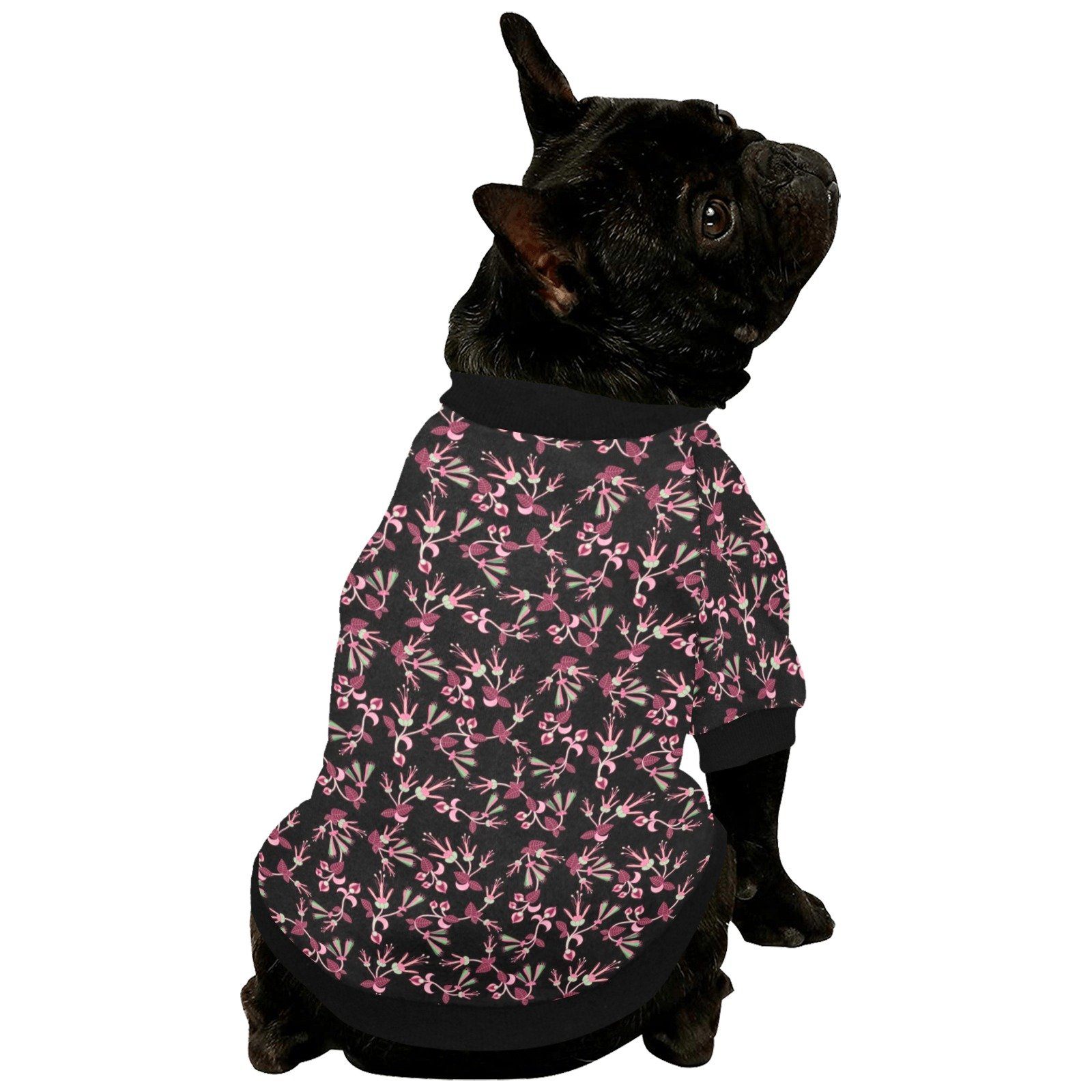 Floral Green Black Pet Dog Round Neck Shirt Pet Dog Round Neck Shirt e-joyer 