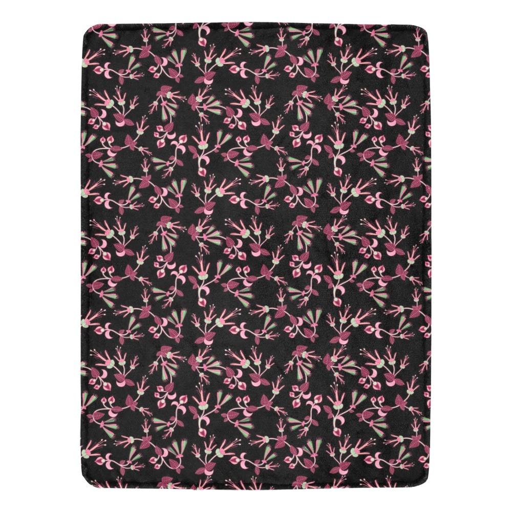 Floral Green Black Ultra-Soft Micro Fleece Blanket 60"x80" Ultra-Soft Blanket 60''x80'' e-joyer 