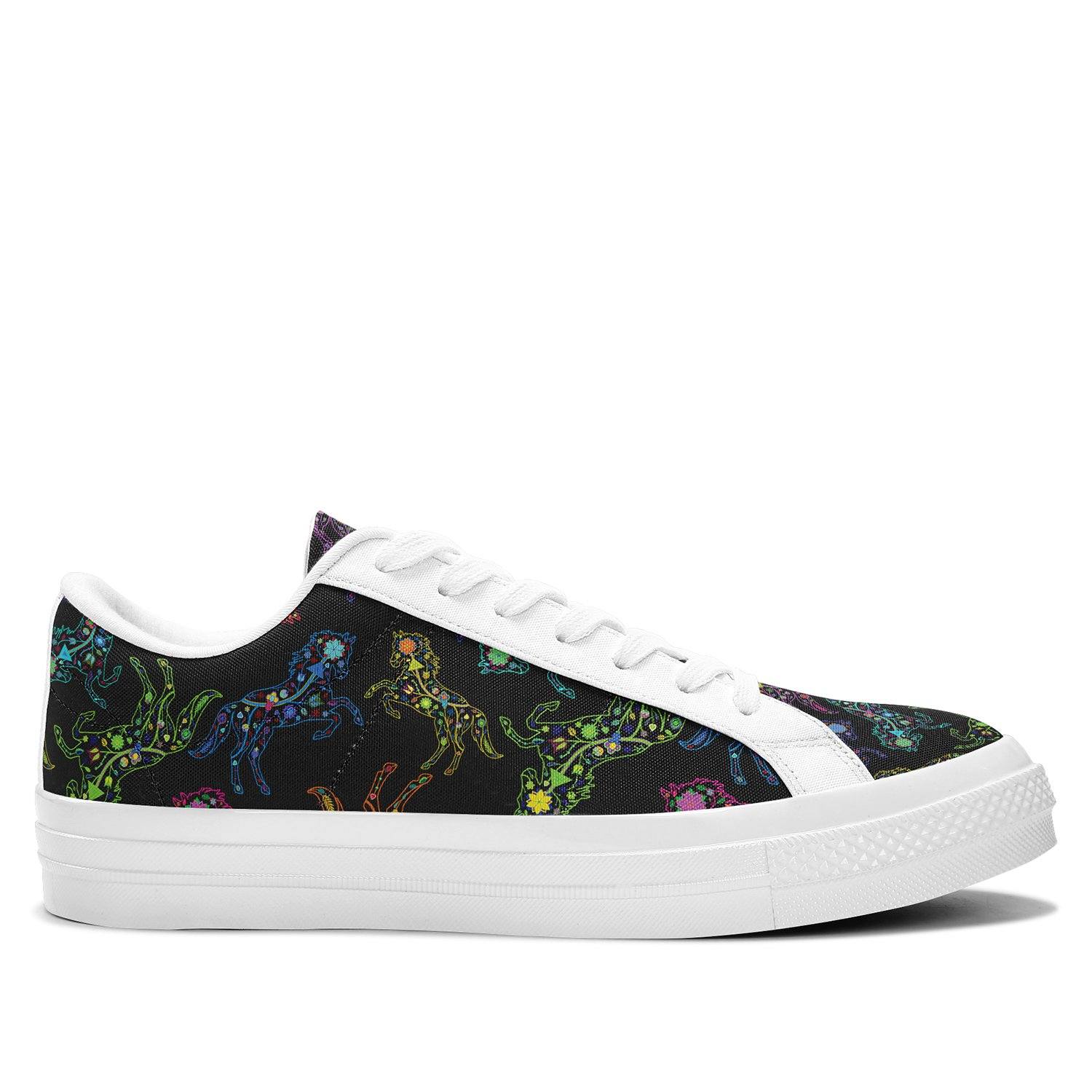 Floral Horse Aapisi Low Top Canvas Shoes White Sole aapisi Herman 