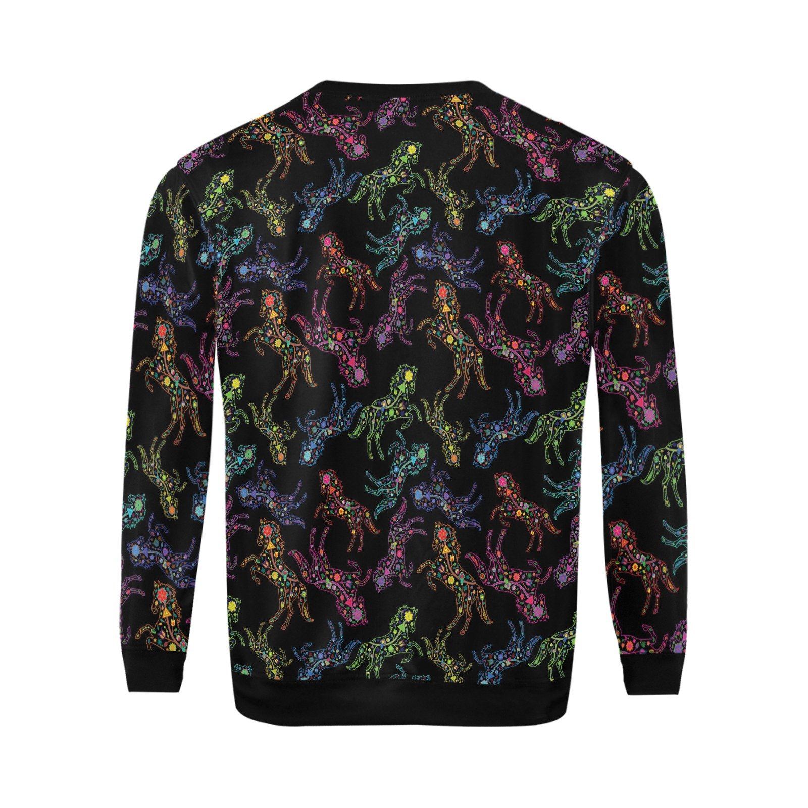 Floral Horse All Over Print Crewneck Sweatshirt for Men (Model H18) shirt e-joyer 