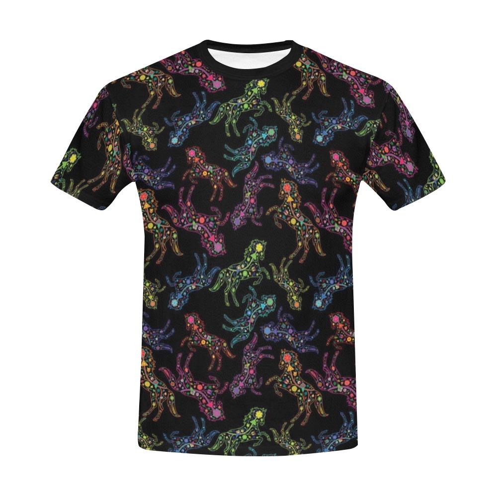 Floral Horse All Over Print T-Shirt for Men (USA Size) (Model T40) All Over Print T-Shirt for Men (T40) e-joyer 