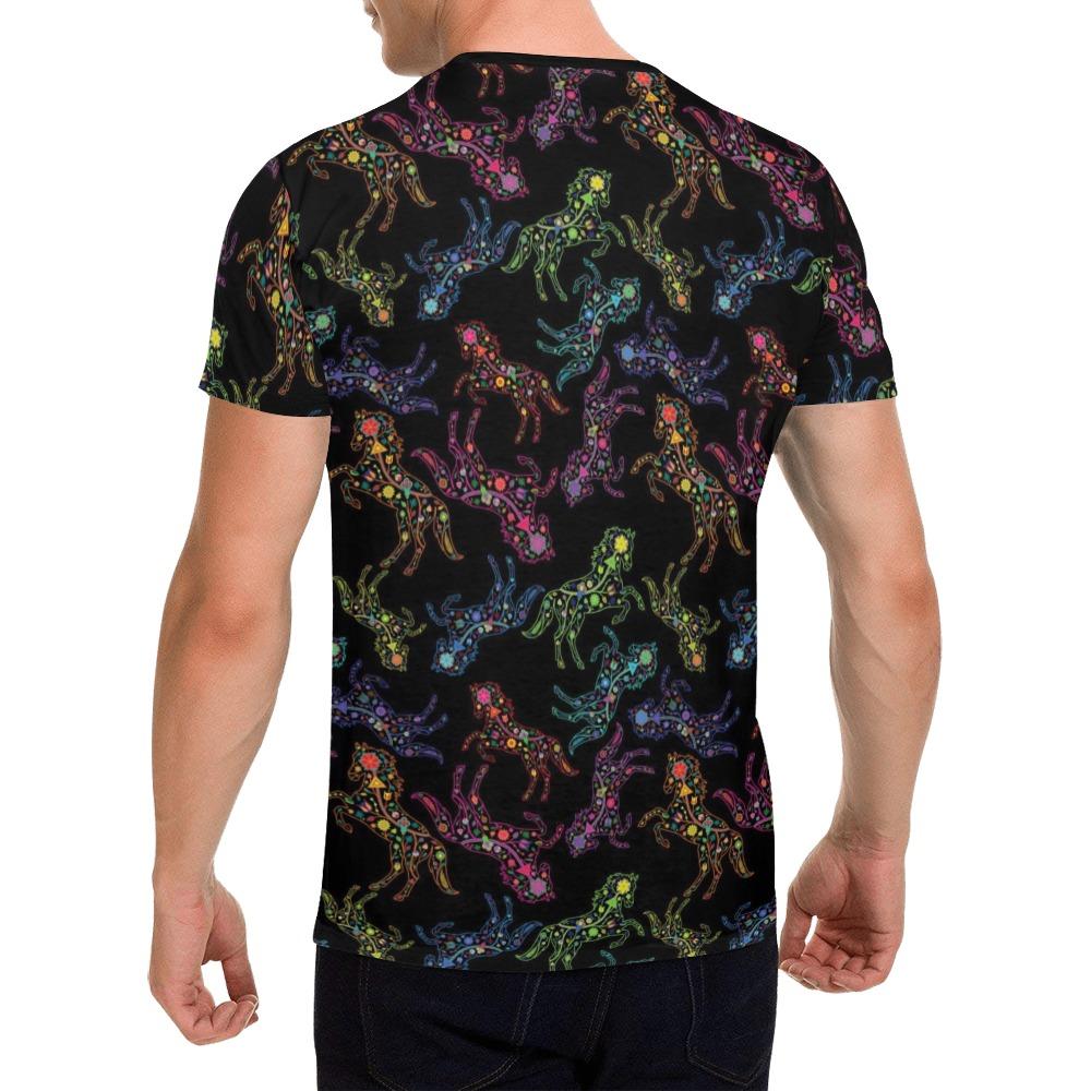 Floral Horse All Over Print T-Shirt for Men (USA Size) (Model T40) All Over Print T-Shirt for Men (T40) e-joyer 