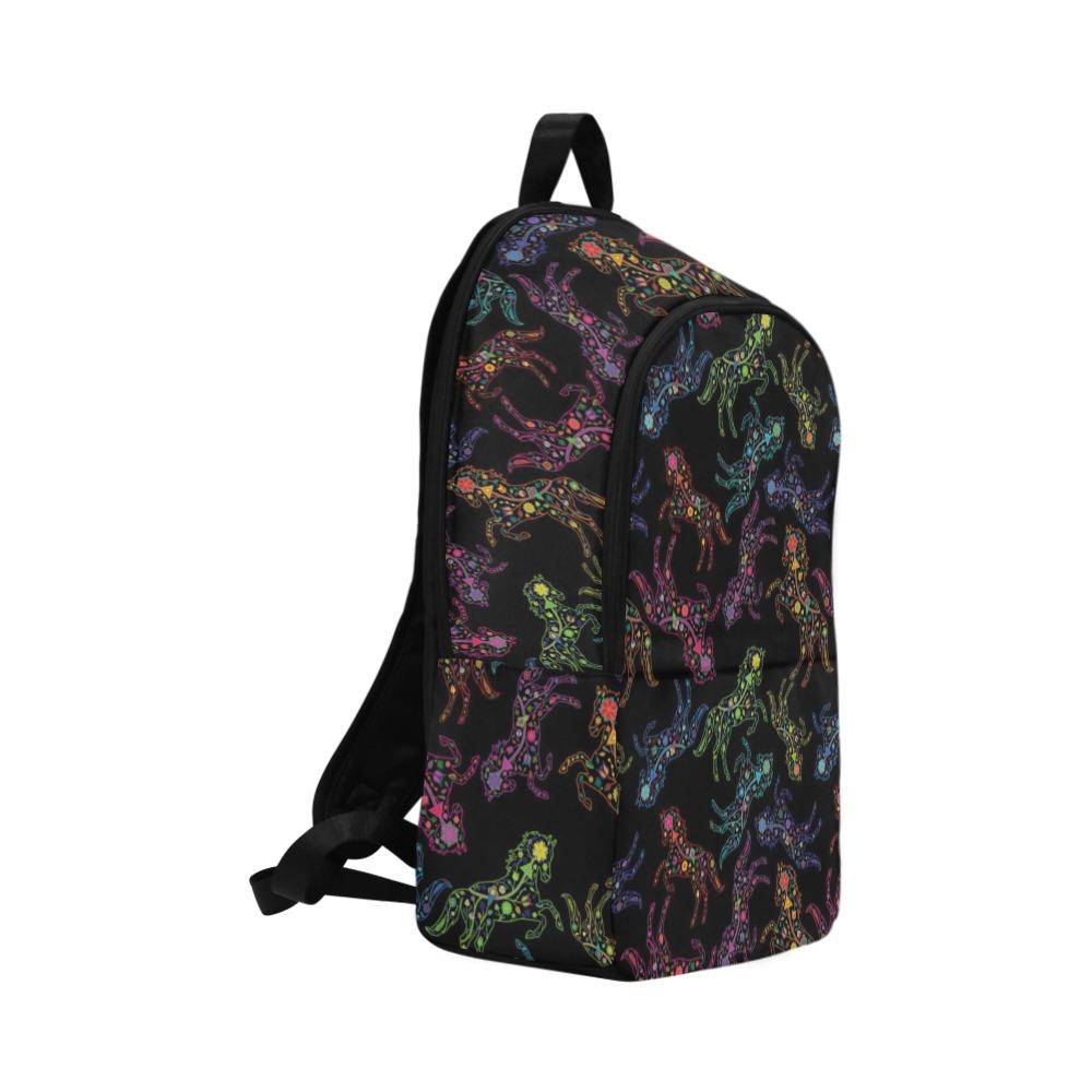 Floral Horse Fabric Backpack for Adult (Model 1659) Casual Backpack for Adult (1659) e-joyer 