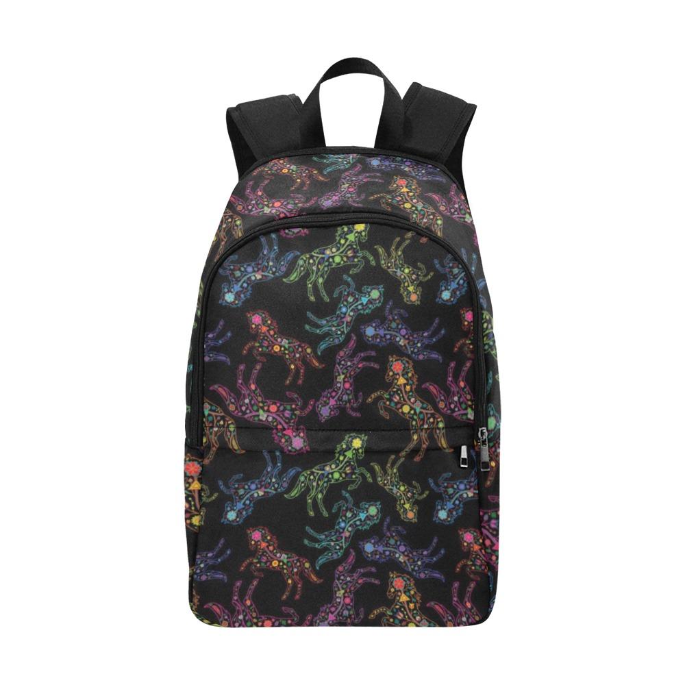 Floral Horse Fabric Backpack for Adult (Model 1659) Casual Backpack for Adult (1659) e-joyer 