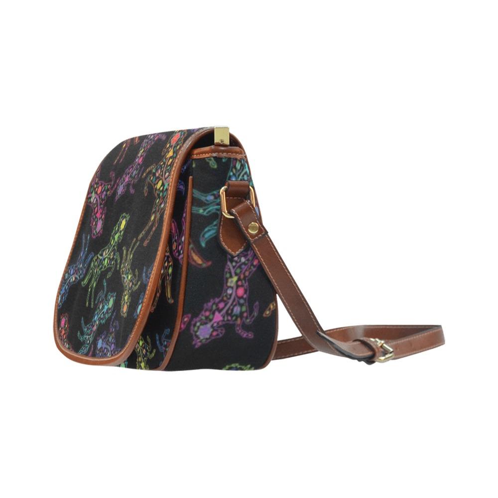 Floral Horse Saddle Bag/Large (Model 1649) bag e-joyer 