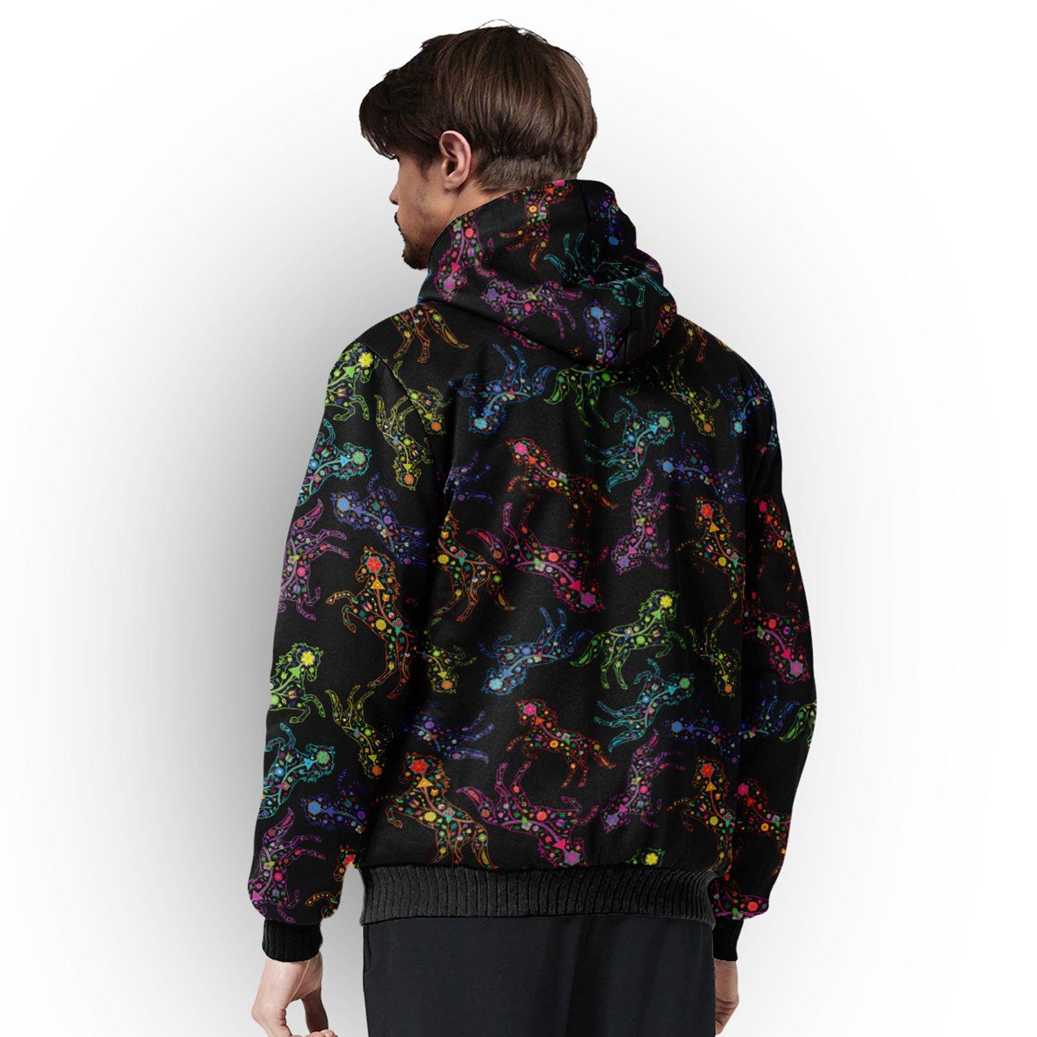 Floral Horse Sherpa Hoodie hoodie Herman 