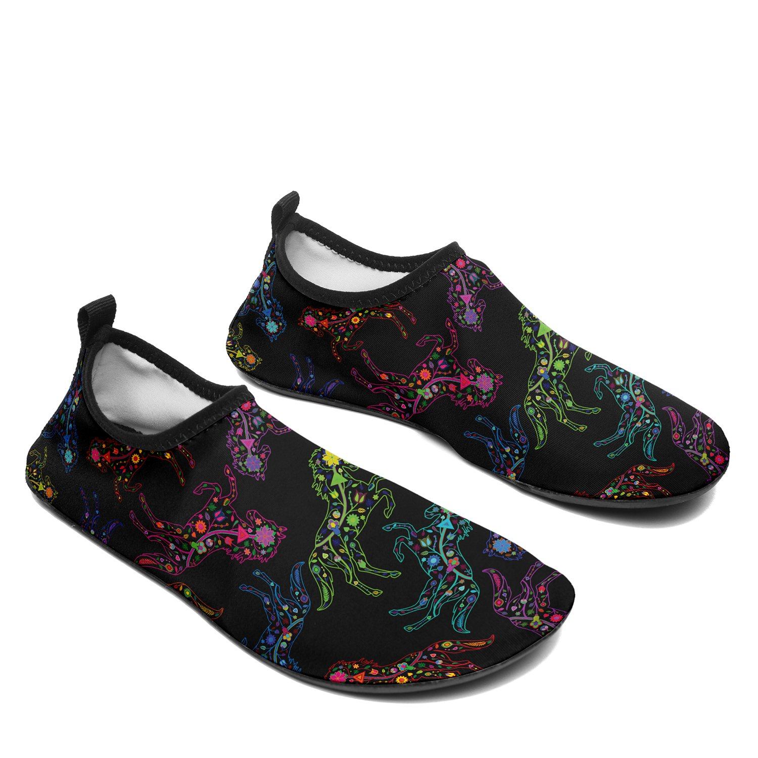 Floral Horse Sockamoccs Kid's Slip On Shoes Herman 