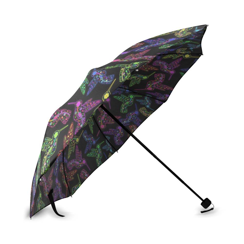 Floral Hummingbird Foldable Umbrella (Model U01) Foldable Umbrella e-joyer 