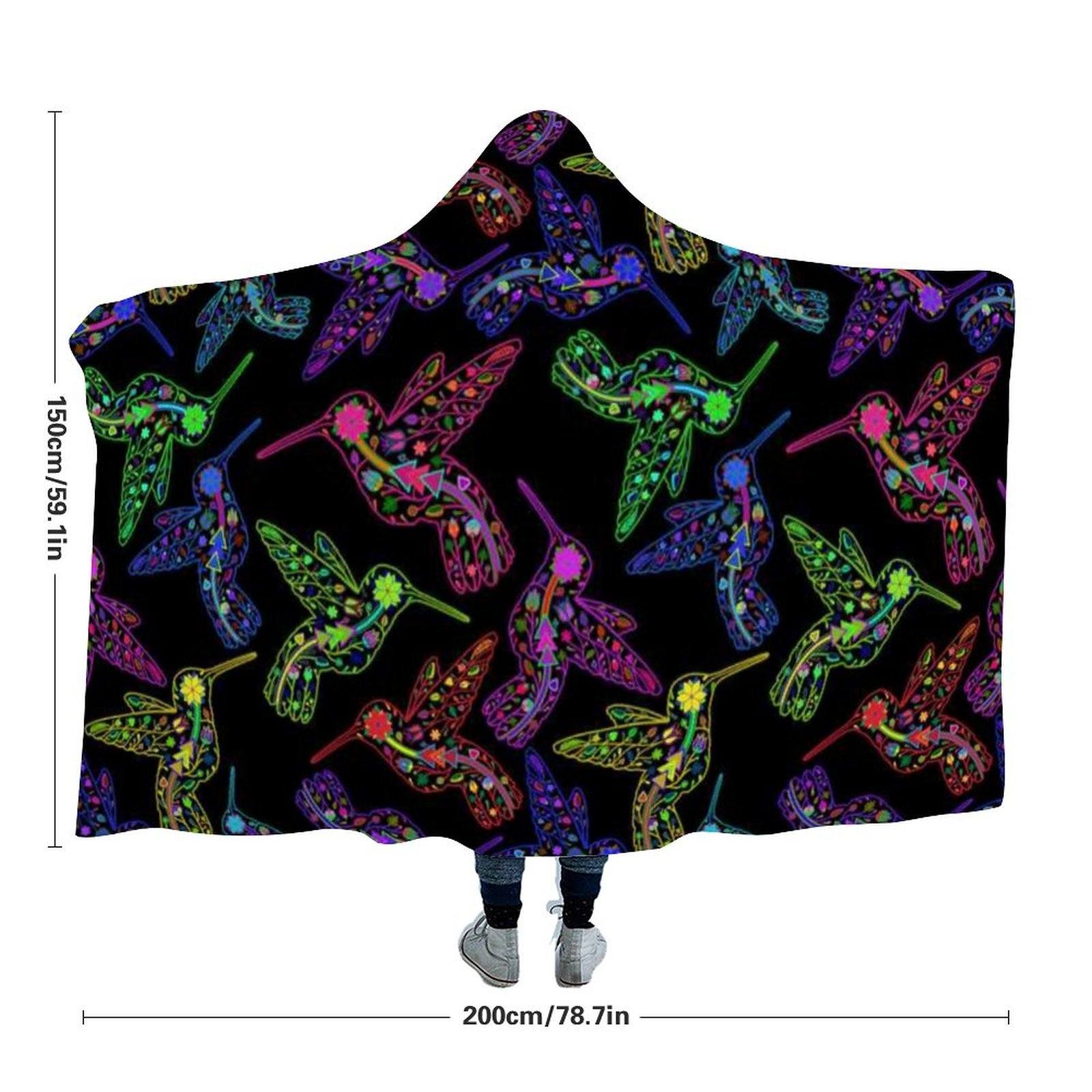 Floral Hummingbird Hooded Blanket blanket 49 Dzine 