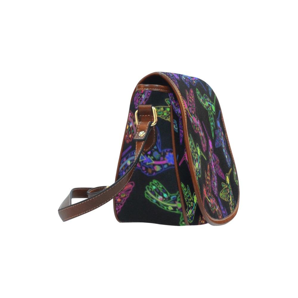 Floral Hummingbird Saddle Bag/Large (Model 1649) bag e-joyer 