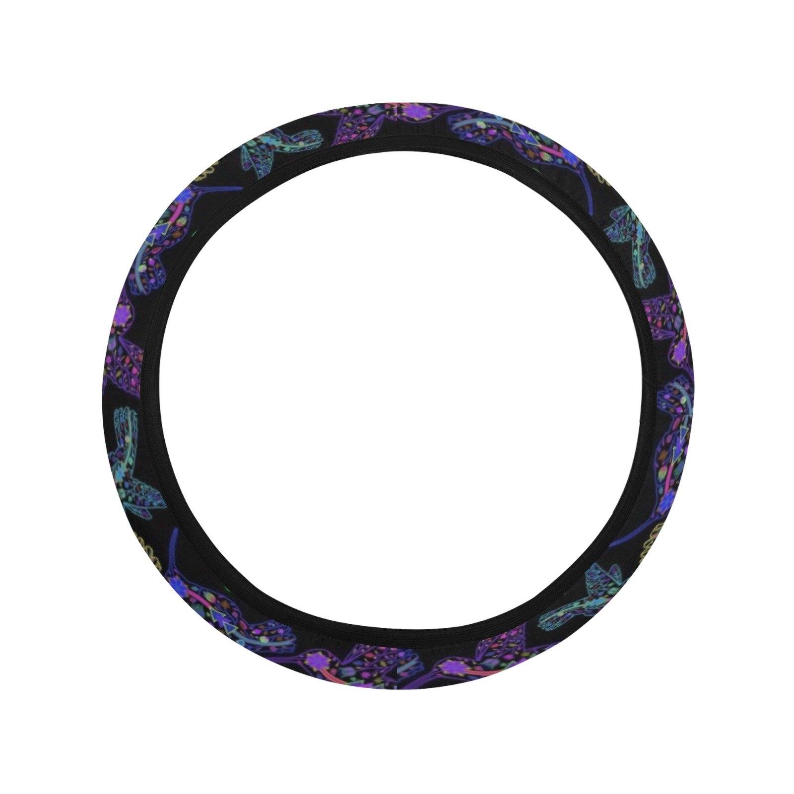 Floral Hummingbird Steering Wheel Cover with Elastic Edge Steering Wheel Cover with Elastic Edge e-joyer 