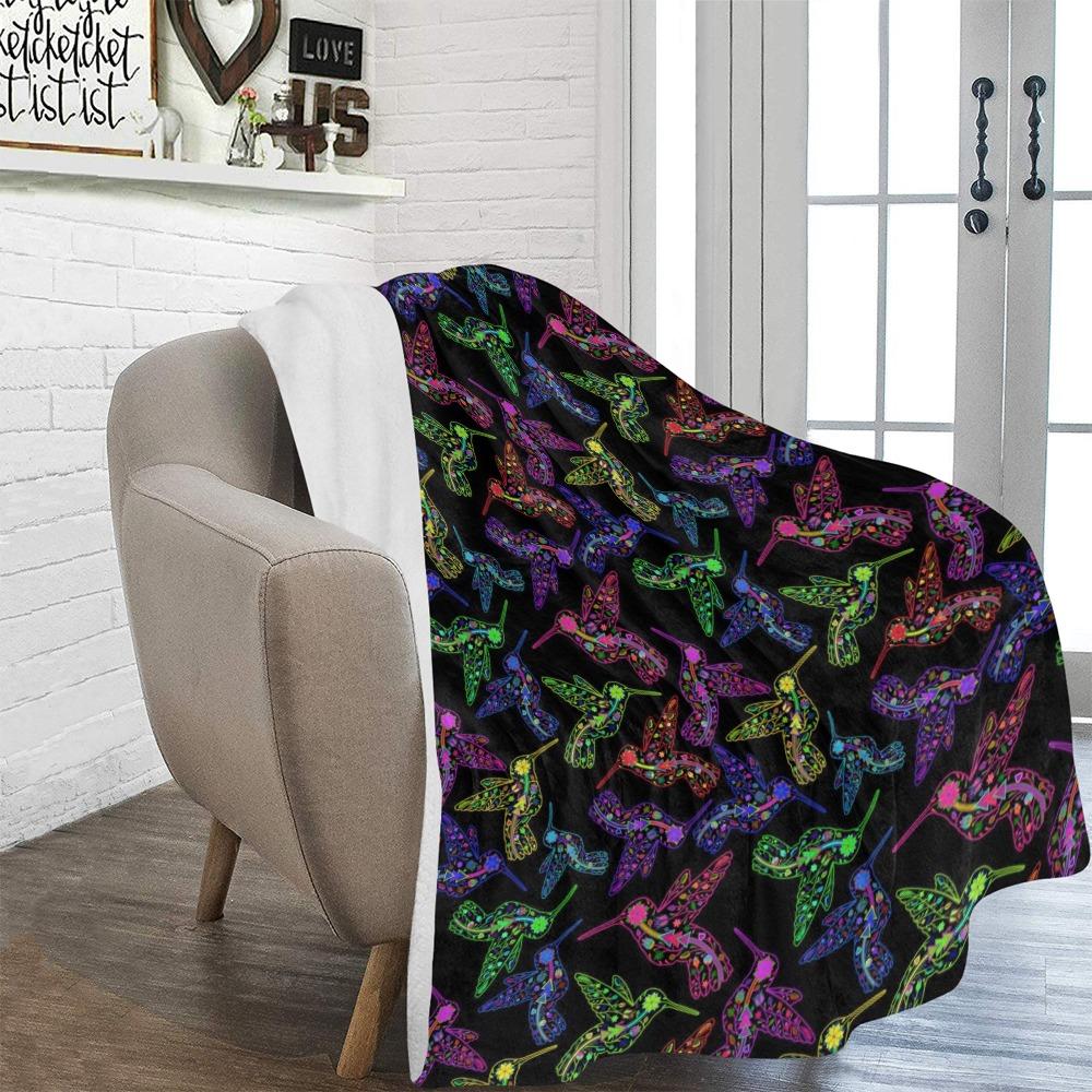 Floral Hummingbird Ultra-Soft Micro Fleece Blanket 60"x80" Ultra-Soft Blanket 60''x80'' e-joyer 