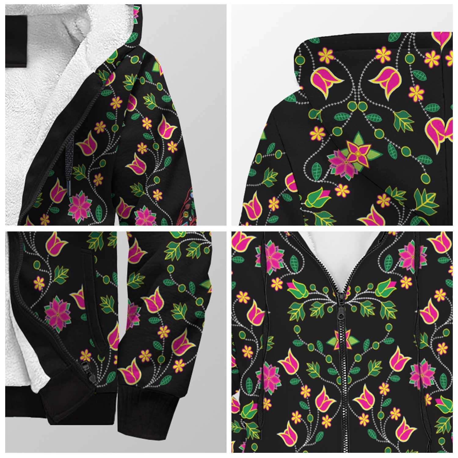 Floral Owl Sherpa Hoodie 49 Dzine 