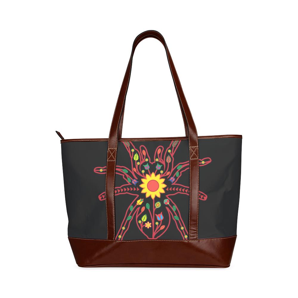 Floral Spider Tote Handbag (Model 1642) Tote Handbags (1642) e-joyer 