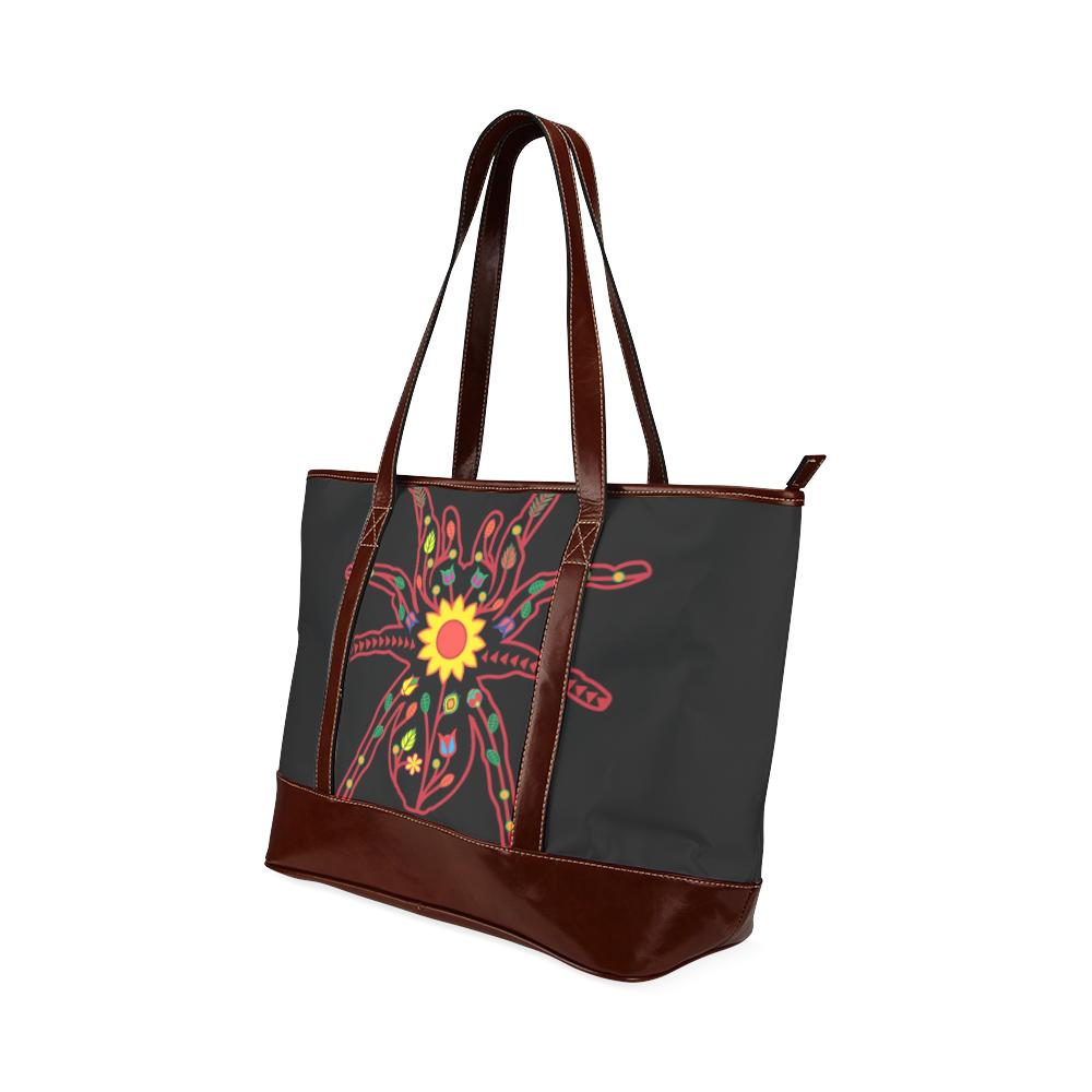 Floral Spider Tote Handbag (Model 1642) Tote Handbags (1642) e-joyer 