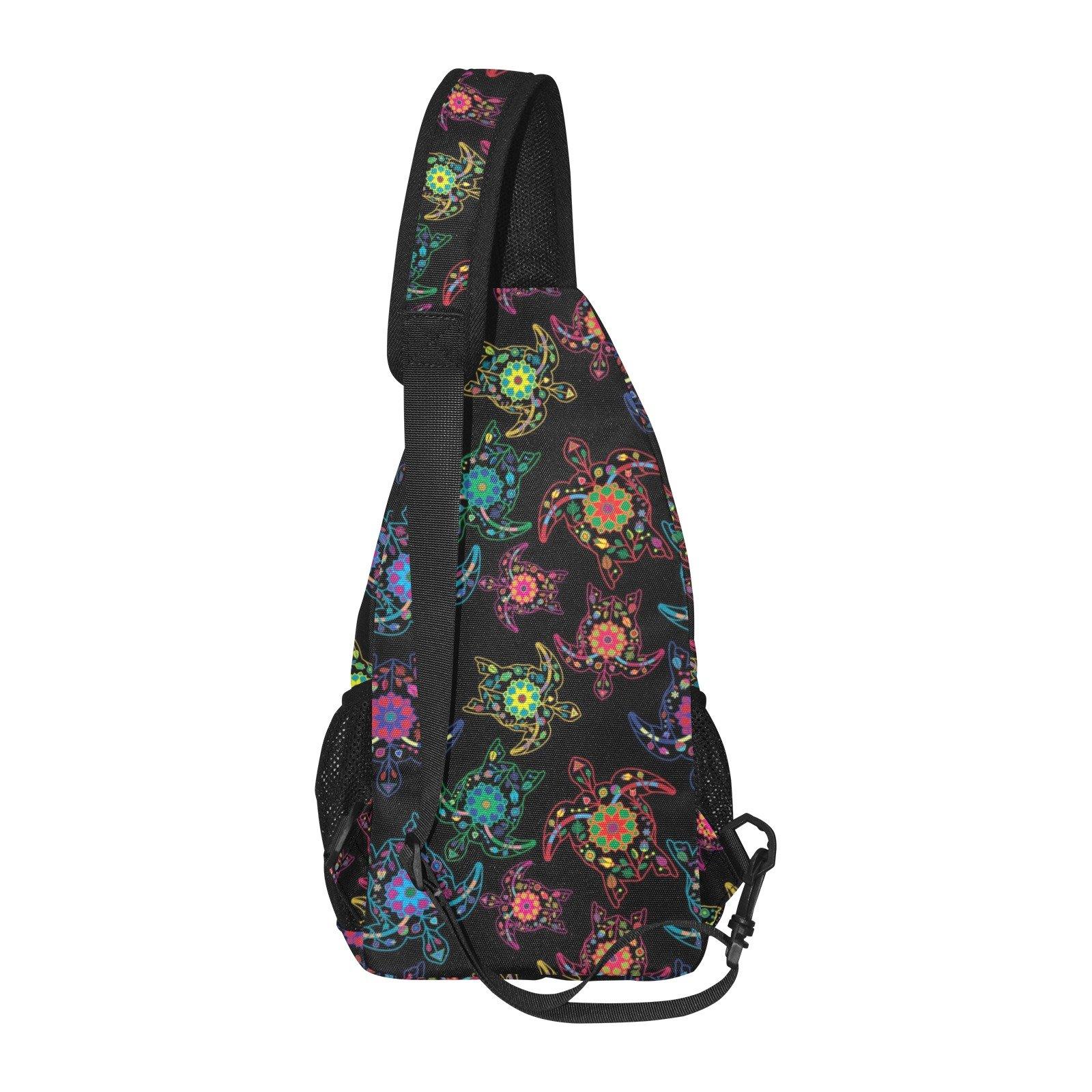 Floral Turtle All Over Print Chest Bag (Model 1719) All Over Print Chest Bag (1719) e-joyer 