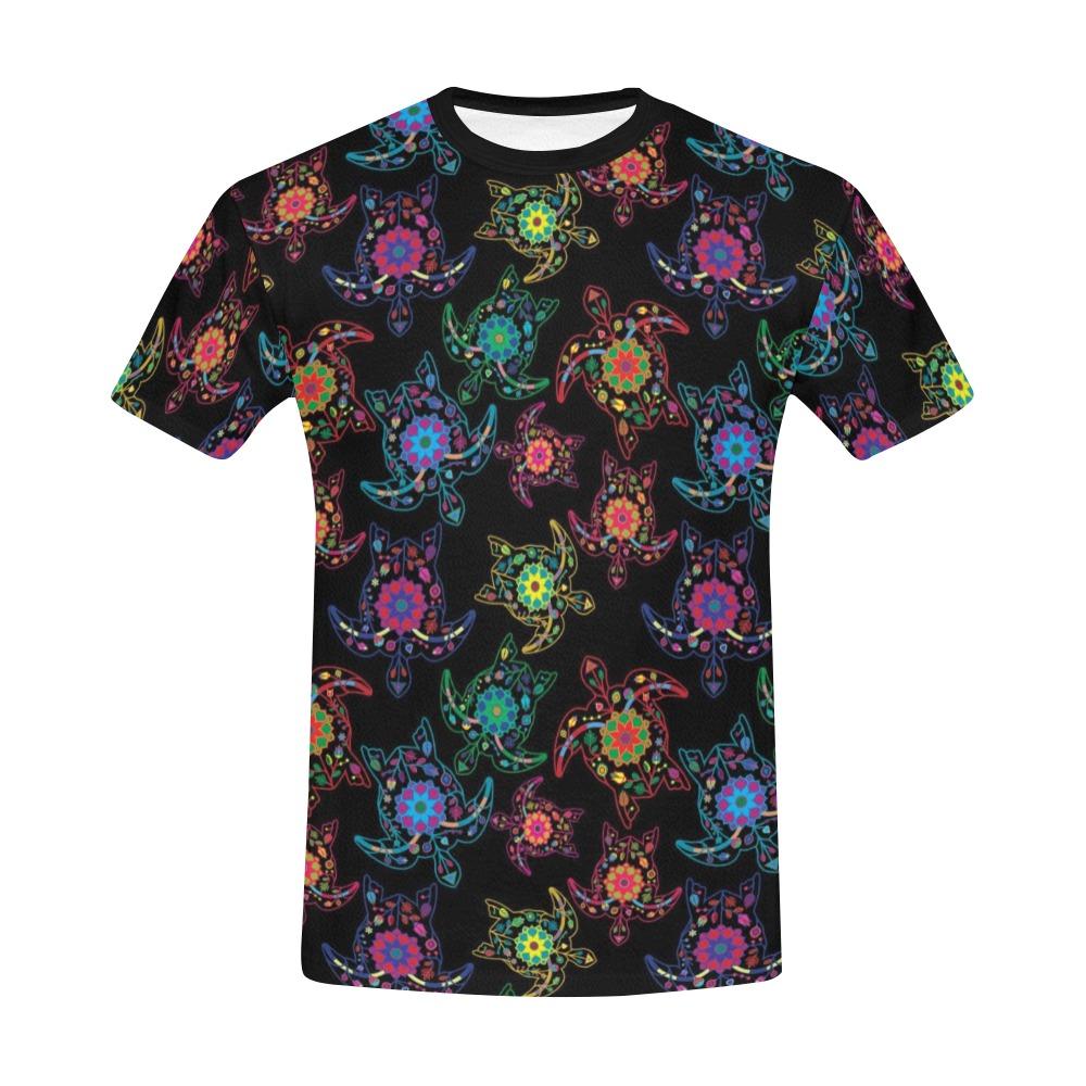 Floral Turtle All Over Print T-Shirt for Men (USA Size) (Model T40) All Over Print T-Shirt for Men (T40) e-joyer 