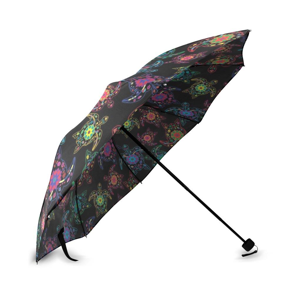 Floral Turtle Foldable Umbrella (Model U01) Foldable Umbrella e-joyer 