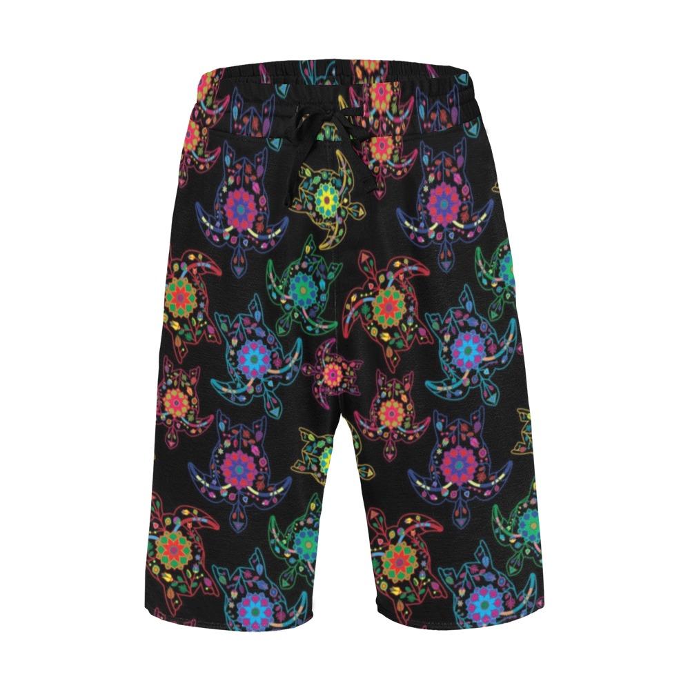Floral Turtle Men's All Over Print Casual Shorts (Model L23) Men's Casual Shorts (L23) e-joyer 