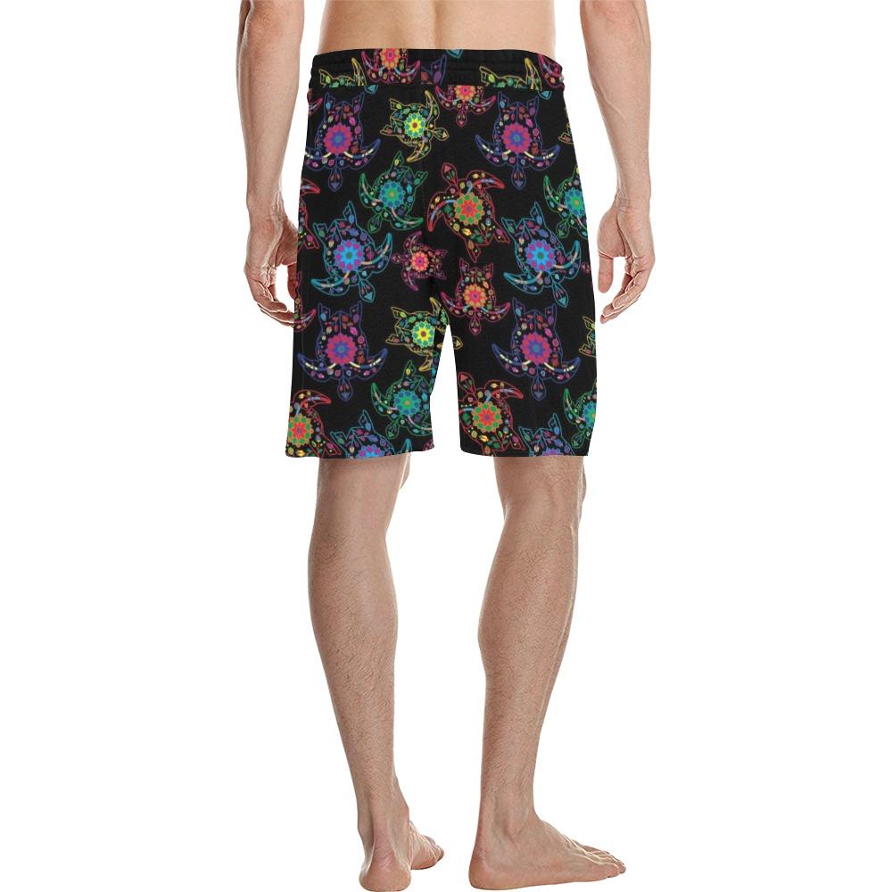Floral Turtle Men's All Over Print Casual Shorts (Model L23) Men's Casual Shorts (L23) e-joyer 