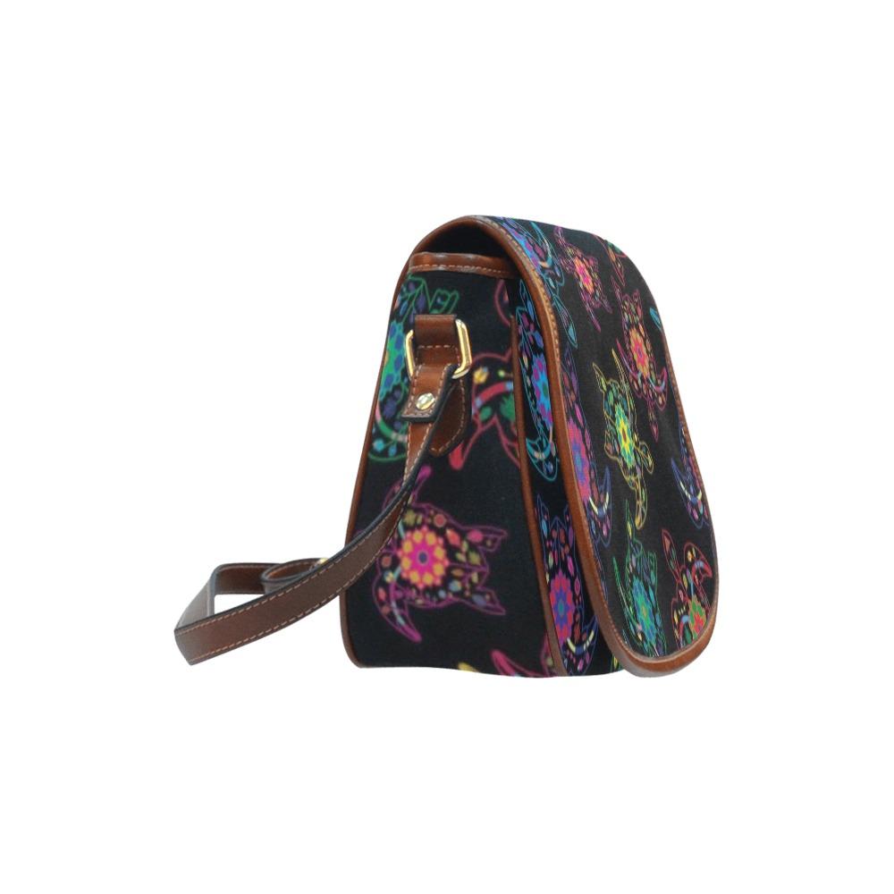 Floral Turtle Saddle Bag/Large (Model 1649) bag e-joyer 