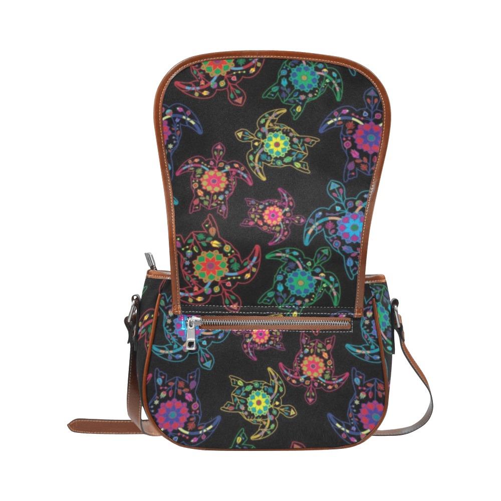 Floral Turtle Saddle Bag/Large (Model 1649) bag e-joyer 