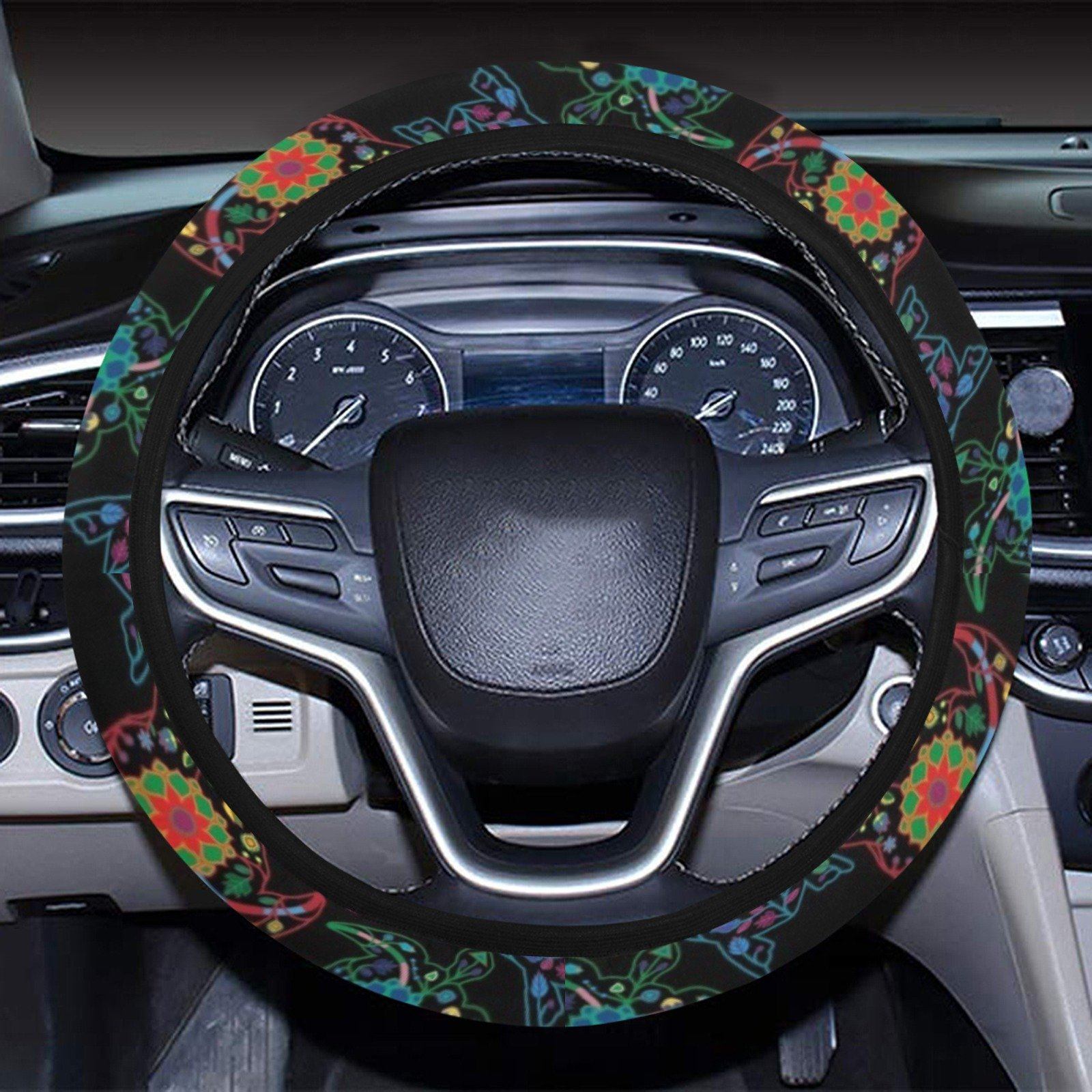Floral Turtle Steering Wheel Cover with Elastic Edge Steering Wheel Cover with Elastic Edge e-joyer 