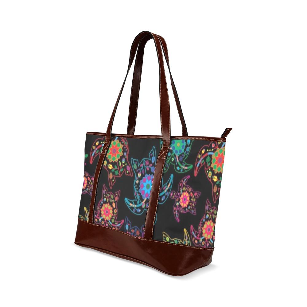 Floral Turtle Tote Handbag (Model 1642) handbag e-joyer 
