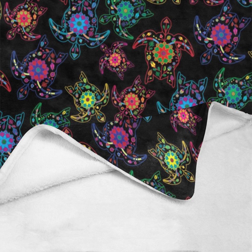 Floral Turtle Ultra-Soft Micro Fleece Blanket 40"x50" Ultra-Soft Blanket 40''x50'' e-joyer 