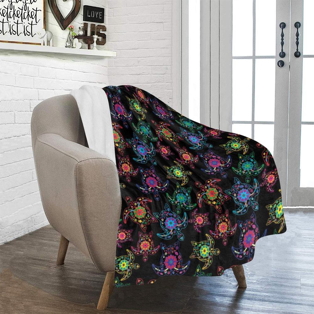 Floral Turtle Ultra-Soft Micro Fleece Blanket 40"x50" Ultra-Soft Blanket 40''x50'' e-joyer 