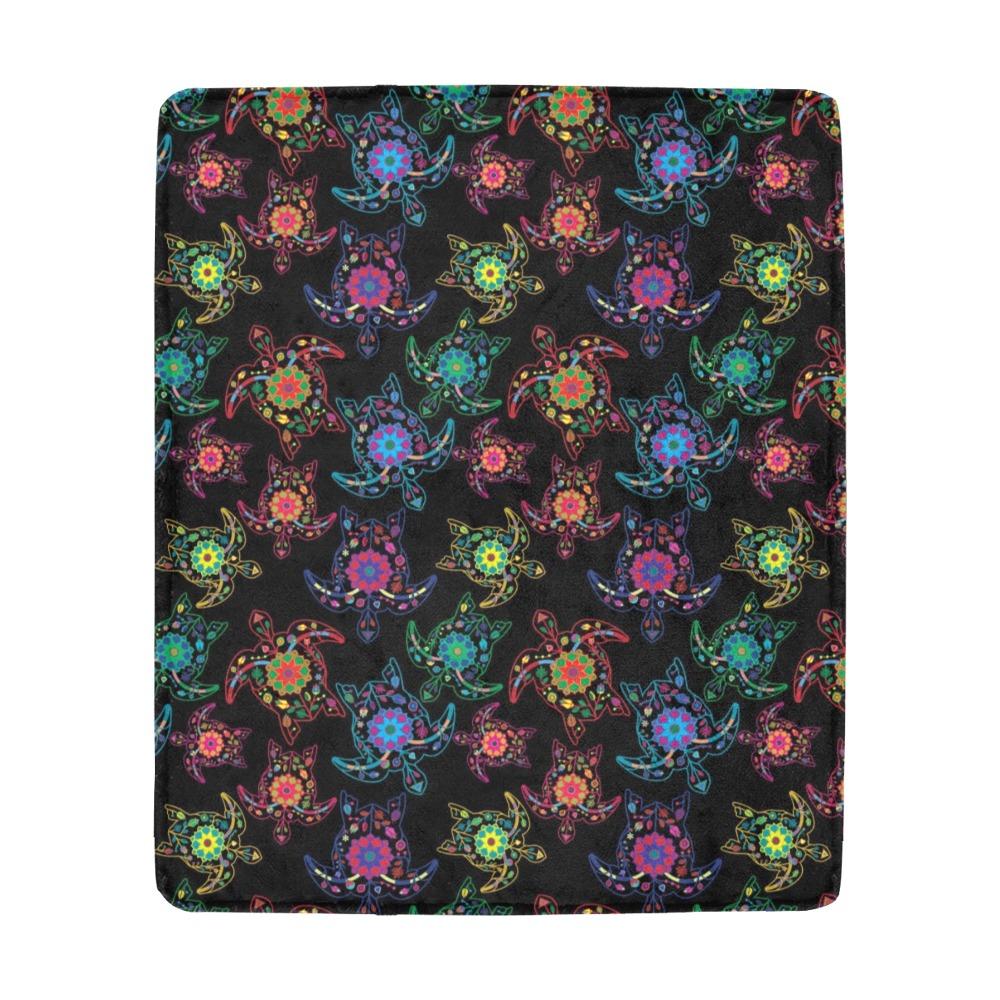 Floral Turtle Ultra-Soft Micro Fleece Blanket 50"x60" Ultra-Soft Blanket 50''x60'' e-joyer 