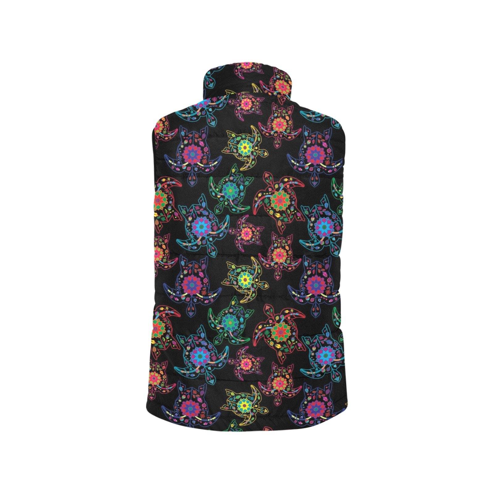 Floral Turtle Women's Padded Vest Jacket (Model H44) Women's Padded Vest Jacket (H44) e-joyer 