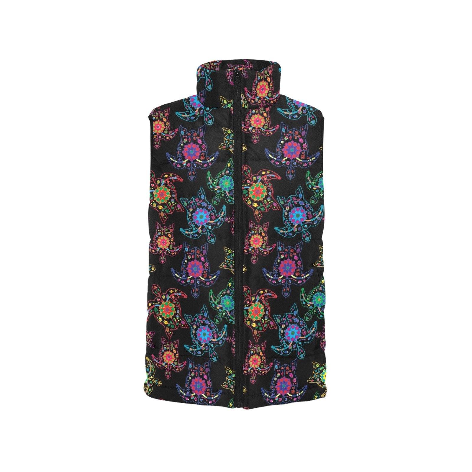 Floral Turtle Women's Padded Vest Jacket (Model H44) Women's Padded Vest Jacket (H44) e-joyer 