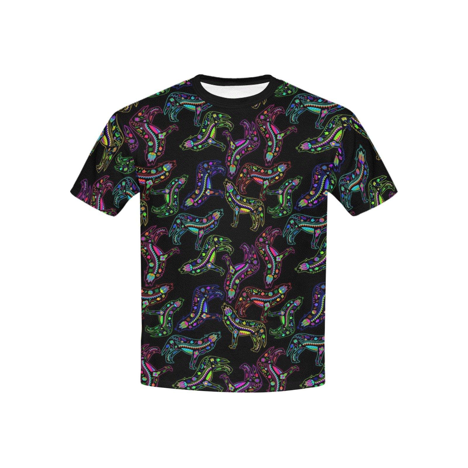 Floral Wolf Kids' All Over Print T-shirt (USA Size) (Model T40) All Over Print T-shirt for Kid (T40) e-joyer 