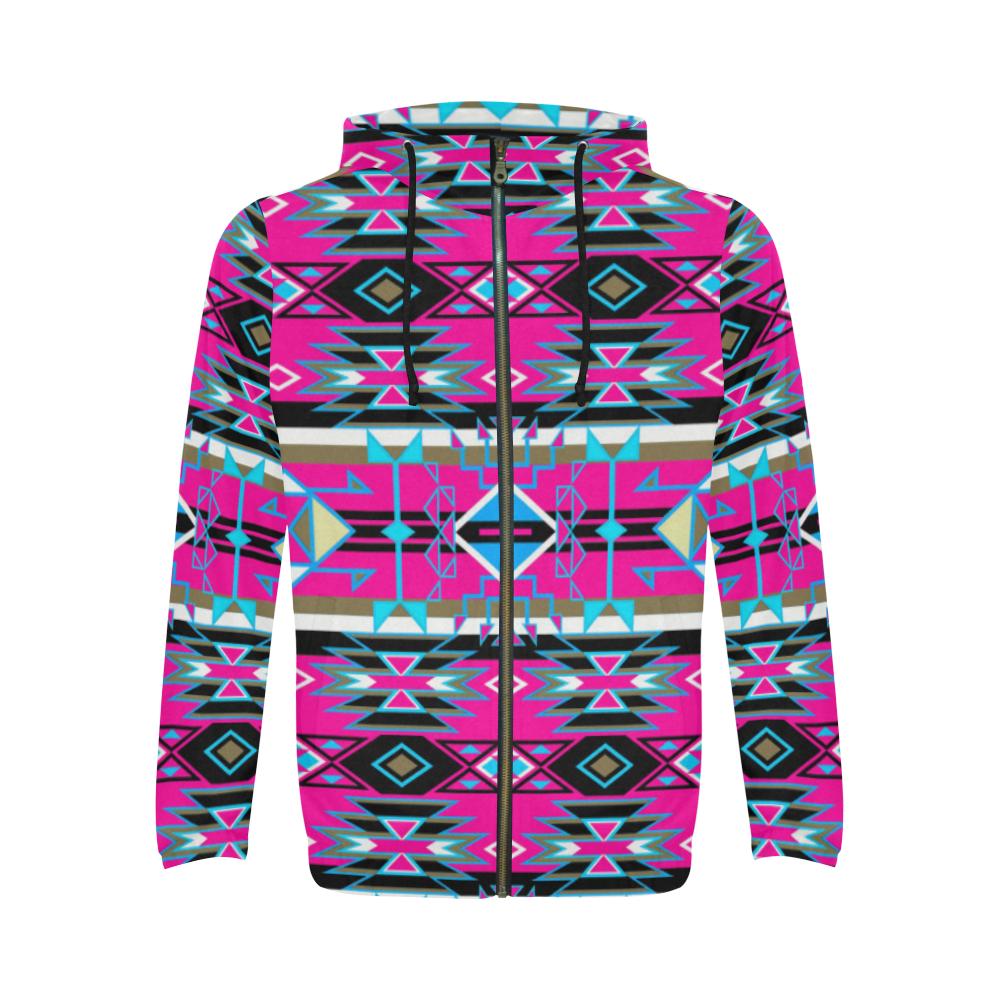 Force of Nature Sunset Storm All Over Print Full Zip Hoodie for Men (Model H14) All Over Print Full Zip Hoodie for Men (H14) e-joyer 
