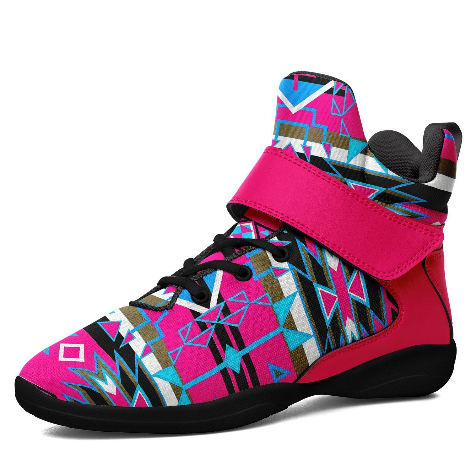 Force of Nature Sunset Storm Ipottaa Basketball / Sport High Top Shoes - Black Sole 49 Dzine US Men 7 / EUR 40 Black Sole with Pink Strap 