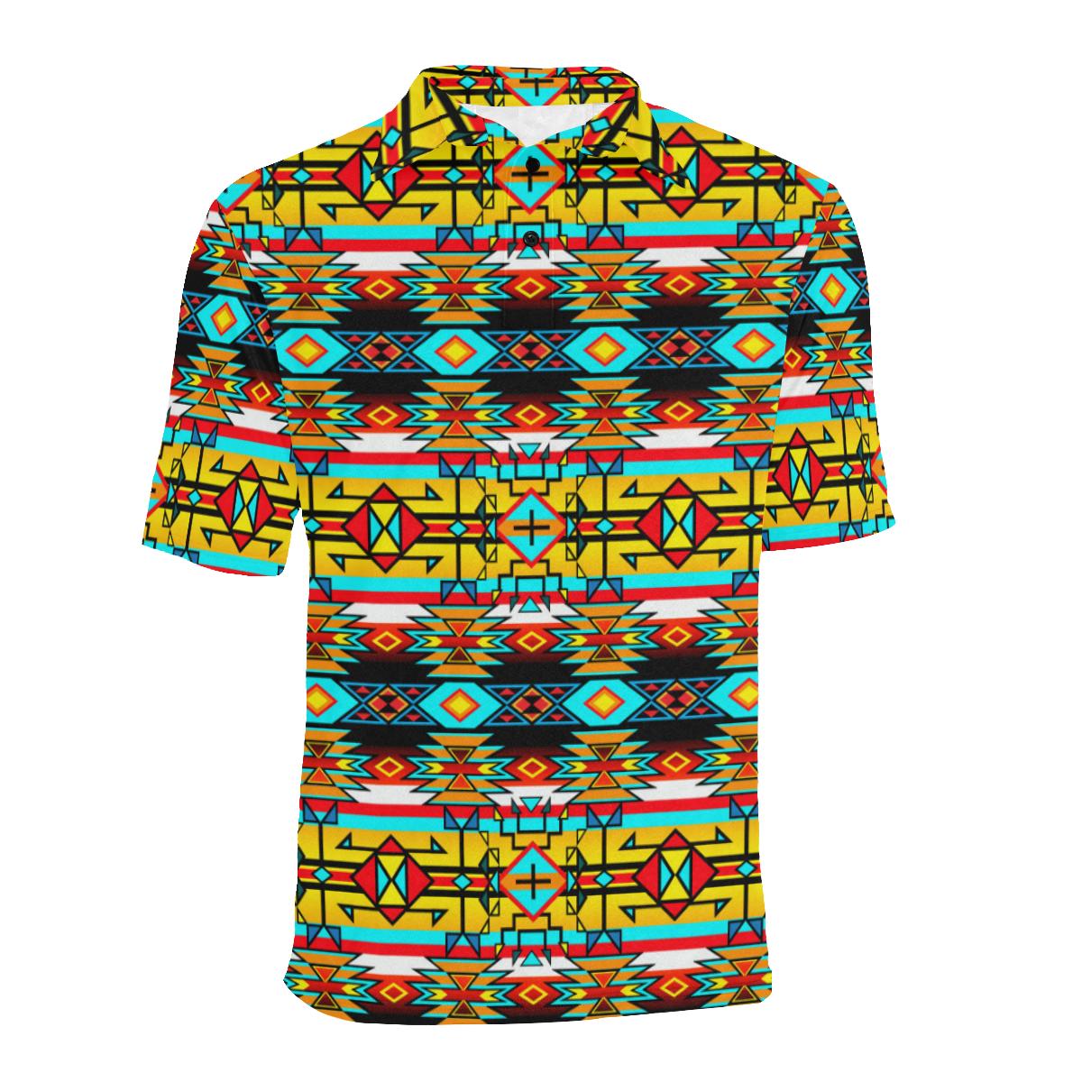 Force of Nature Twister Men's All Over Print Polo Shirt (Model T55) Men's Polo Shirt (Model T55) e-joyer 