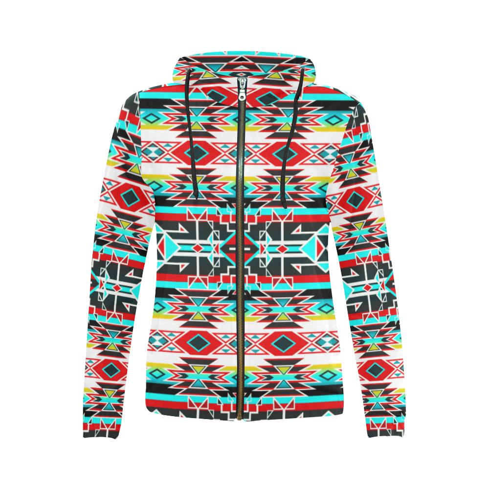 Force of Nature Windstorm All Over Print Full Zip Hoodie for Women (Model H14) All Over Print Full Zip Hoodie for Women (H14) e-joyer 