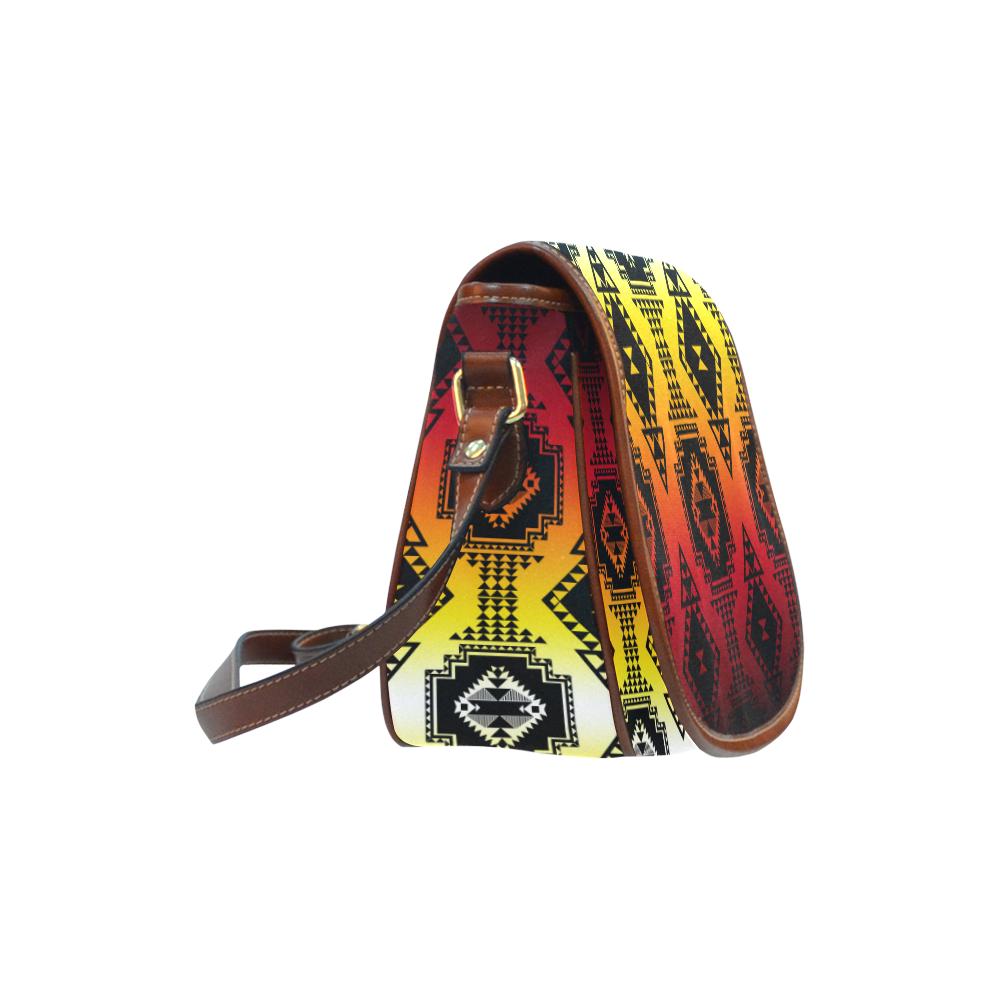 Gathering Fire Saddle Bag/Small (Model 1649) Full Customization Saddle Bag/Small (Full Customization) e-joyer 