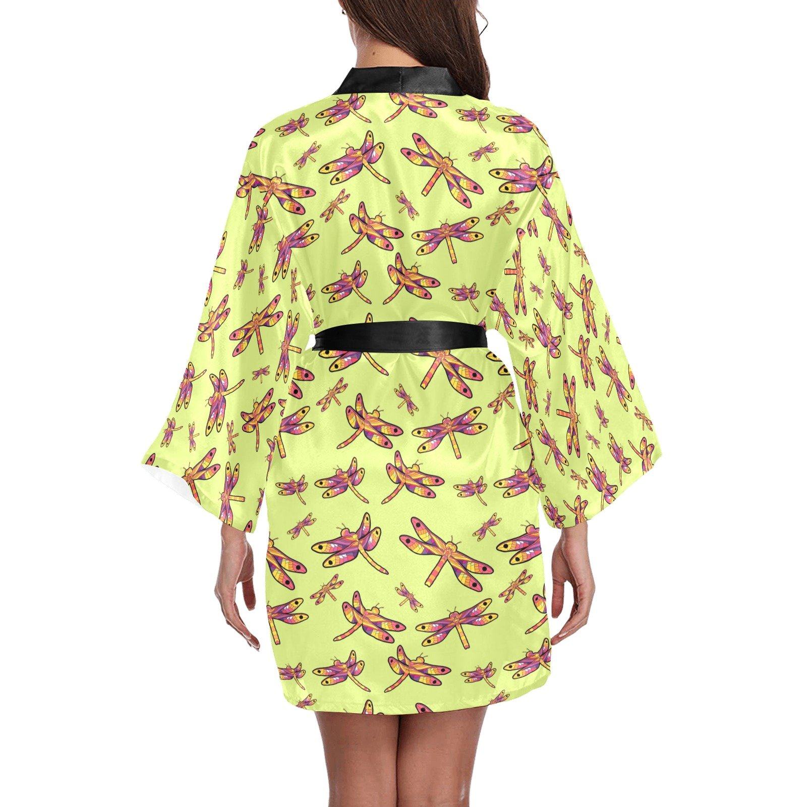 Gathering Lime Long Sleeve Kimono Robe Long Sleeve Kimono Robe e-joyer 