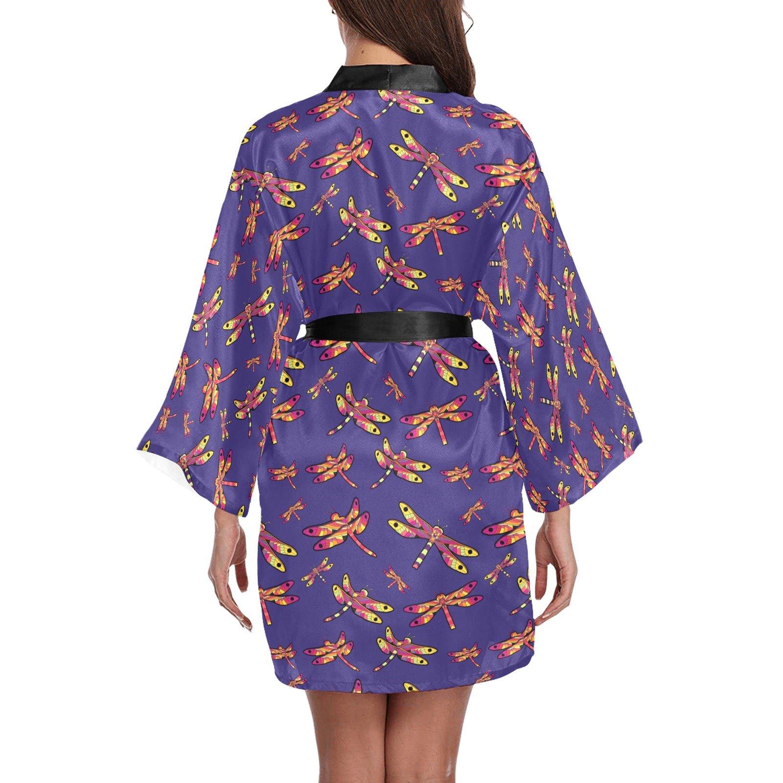 Gathering Purple Long Sleeve Kimono Robe Long Sleeve Kimono Robe e-joyer 