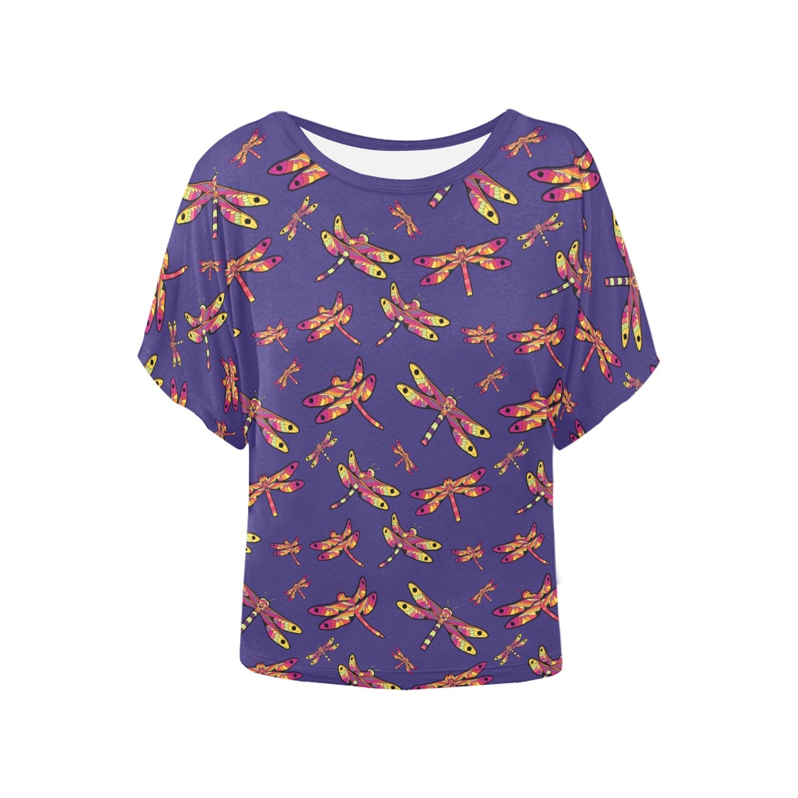 Gathering Purple Women's Batwing-Sleeved Blouse T shirt (Model T44) Women's Batwing-Sleeved Blouse T shirt (T44) e-joyer 
